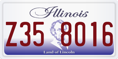 IL license plate Z358016