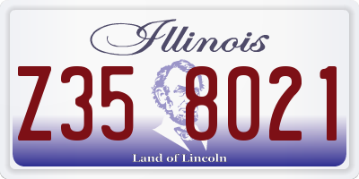 IL license plate Z358021