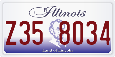 IL license plate Z358034