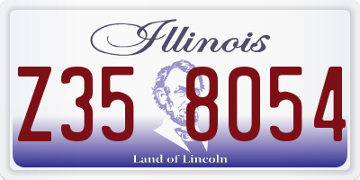 IL license plate Z358054