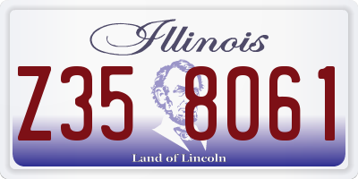 IL license plate Z358061