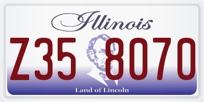 IL license plate Z358070