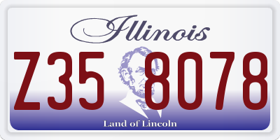 IL license plate Z358078
