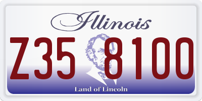IL license plate Z358100