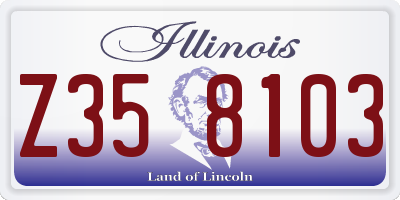 IL license plate Z358103