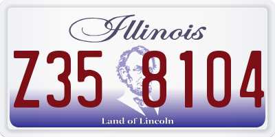 IL license plate Z358104