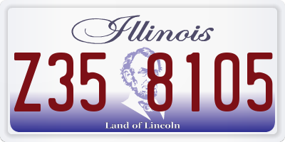 IL license plate Z358105