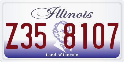IL license plate Z358107