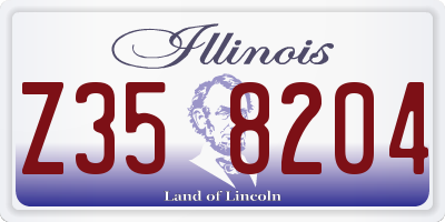 IL license plate Z358204
