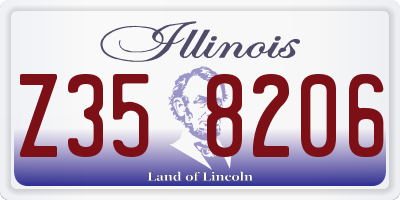 IL license plate Z358206
