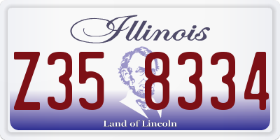IL license plate Z358334
