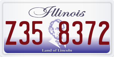 IL license plate Z358372