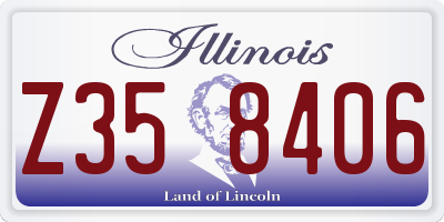 IL license plate Z358406
