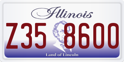 IL license plate Z358600