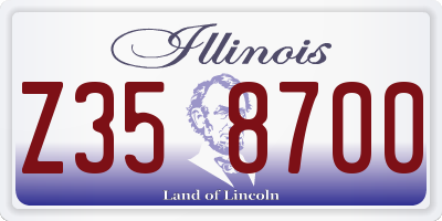 IL license plate Z358700