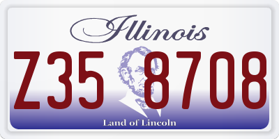 IL license plate Z358708