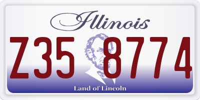 IL license plate Z358774