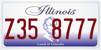 IL license plate Z358777