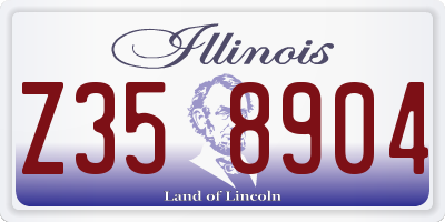 IL license plate Z358904