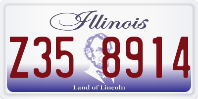 IL license plate Z358914