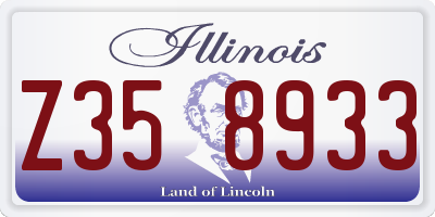 IL license plate Z358933