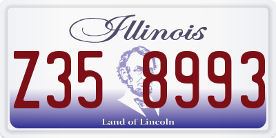 IL license plate Z358993