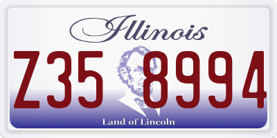 IL license plate Z358994