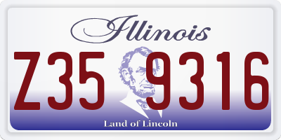 IL license plate Z359316