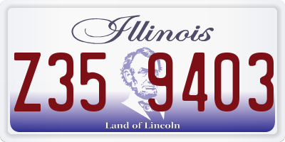 IL license plate Z359403