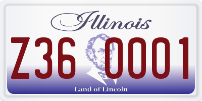 IL license plate Z360001