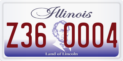 IL license plate Z360004