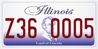 IL license plate Z360005