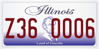 IL license plate Z360006