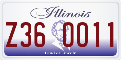 IL license plate Z360011