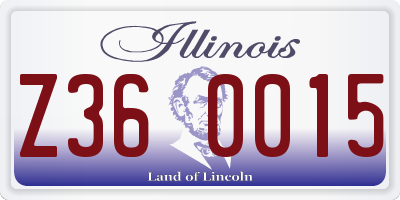 IL license plate Z360015
