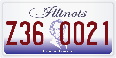 IL license plate Z360021