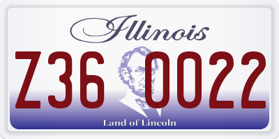 IL license plate Z360022
