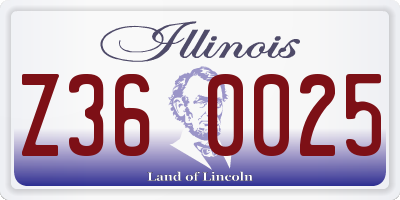 IL license plate Z360025