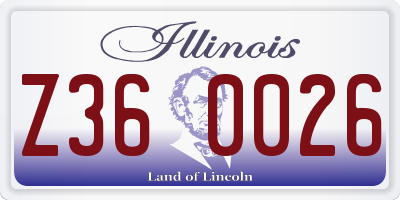 IL license plate Z360026
