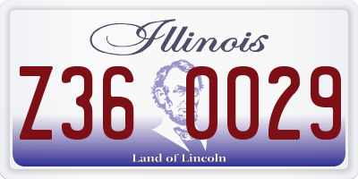 IL license plate Z360029