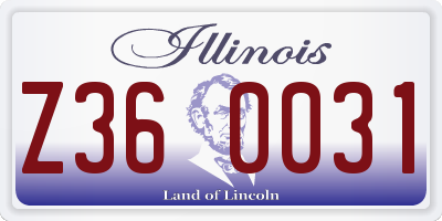 IL license plate Z360031