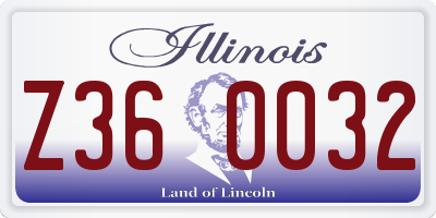 IL license plate Z360032