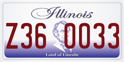 IL license plate Z360033