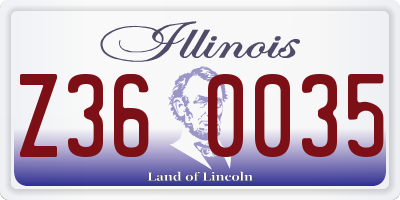 IL license plate Z360035