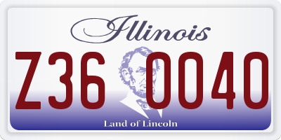 IL license plate Z360040
