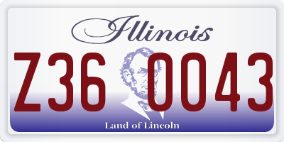 IL license plate Z360043