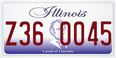 IL license plate Z360045