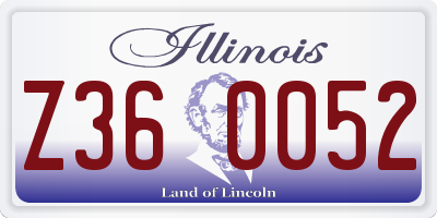 IL license plate Z360052