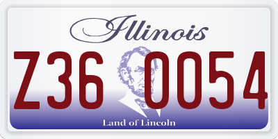 IL license plate Z360054