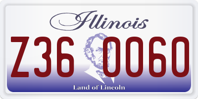 IL license plate Z360060